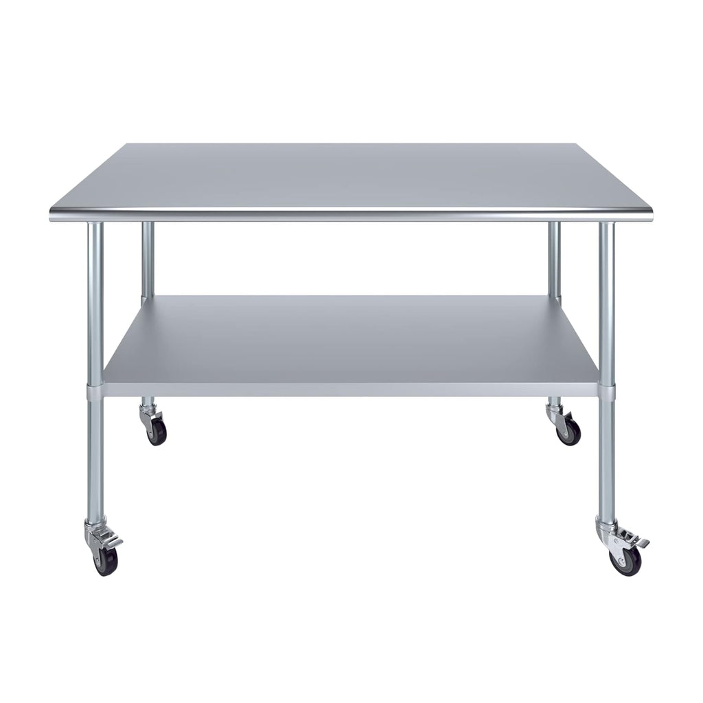 Stainless Steel Work Table with Under-Shelf and 4 Wheels K35944