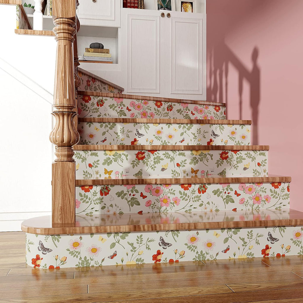Butterflies Floral Wallpaper Peel and Stick Mural Removable for Bedroom Bathroom S65851