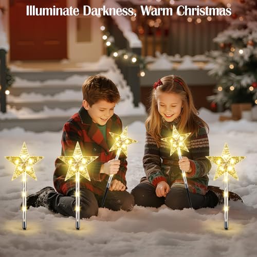 Solar Walkway Lights Outdoor, 8 Pack Candy Cane Christmas Decorations L731