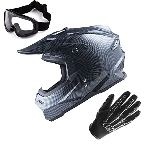 Adult Motocross Helmet Full Face Racing Style Matt Black D9788