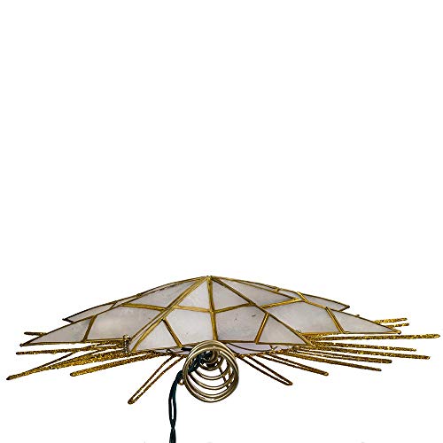 Gold Lighted Star Christmas Tree Topper with Wire Rays M337