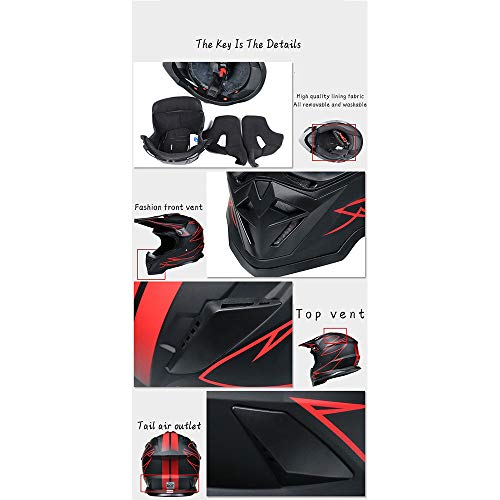 Off-Road Motocross Helmet DOT Certified, Orange, Large V830