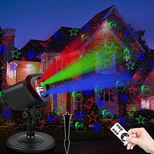 Christmas Laser Lights Red and Green Star Show for Indoor Outdoor Decor N5581
