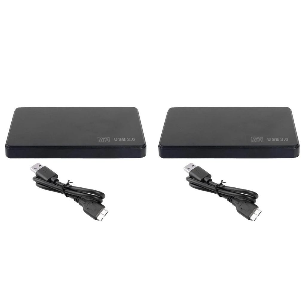 2.5in to USB 3.0 Solid State Enclosure for HDD SSD, 2-Pack with Cables, Black V82452