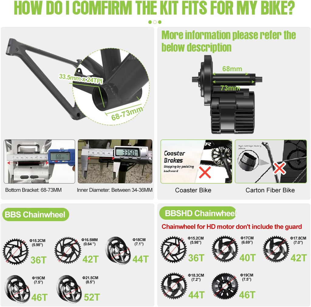 Mid Drive Ebike Conversion Kit with LCD Display A778530