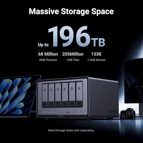 6-Bay Desktop NAS, Intel i5, 8GB DDR5 RAM, 2x 10GbE, Diskless P59161