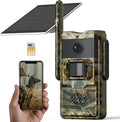 4G LTE Cellular Trail Camera Sends Picture to Cell Phone, Solar Powered Cellular Game Camera 4K Live Video 16MP Photos, 0.2s Trigger Speed, 65ft Night Vision Motion Activated, App Control