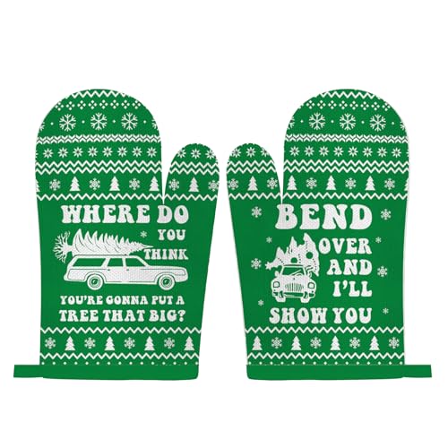 Funny Holiday Oven Mitts Pot Holders for Kitchen Cooking Baking M258024