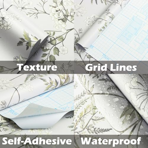 Peel and Stick Wallpaper Beige Removable Forest Tree Leaves Self Adhesive Contact Paper E64260