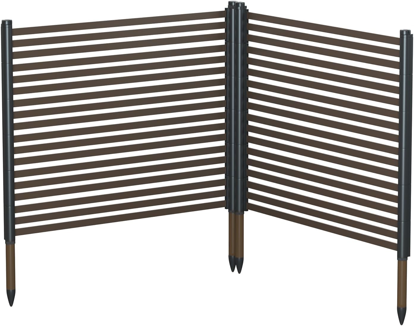 Courtyard Privacy Screen - Length: 43 inches, Height: 47 inches Metal terrace screen, PE coated steel pipe, suitable for outdoor trash cans, air conditioning, swimming pool equipment fences (2 panels)