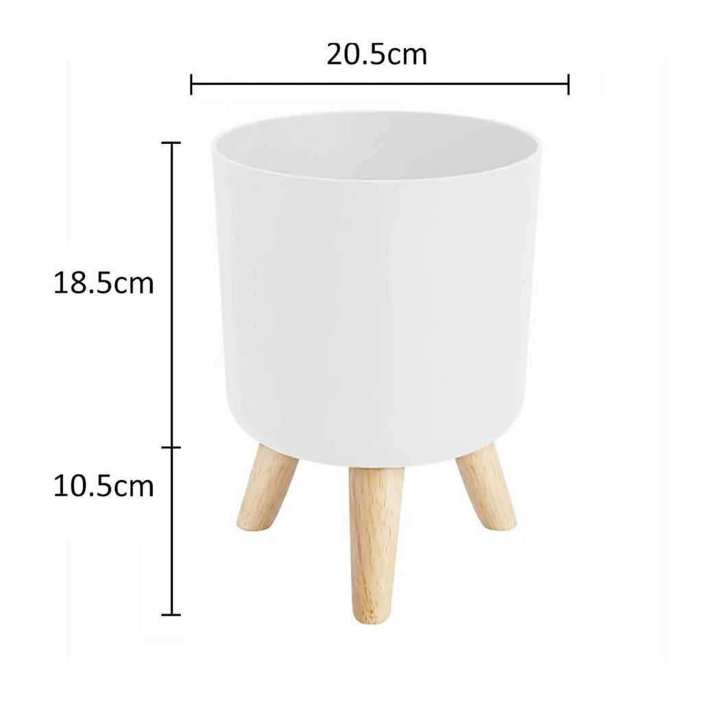 Indoor Planters Set with Wooden Legs, Floor Standing Pot B493