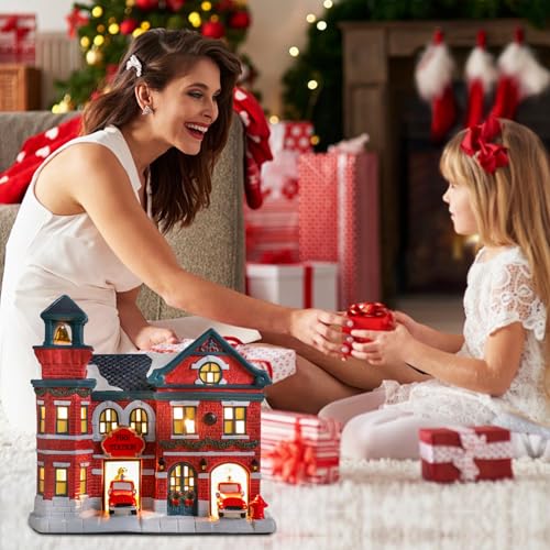 Christmas Ceramic Post Office Decoration with Lights G540