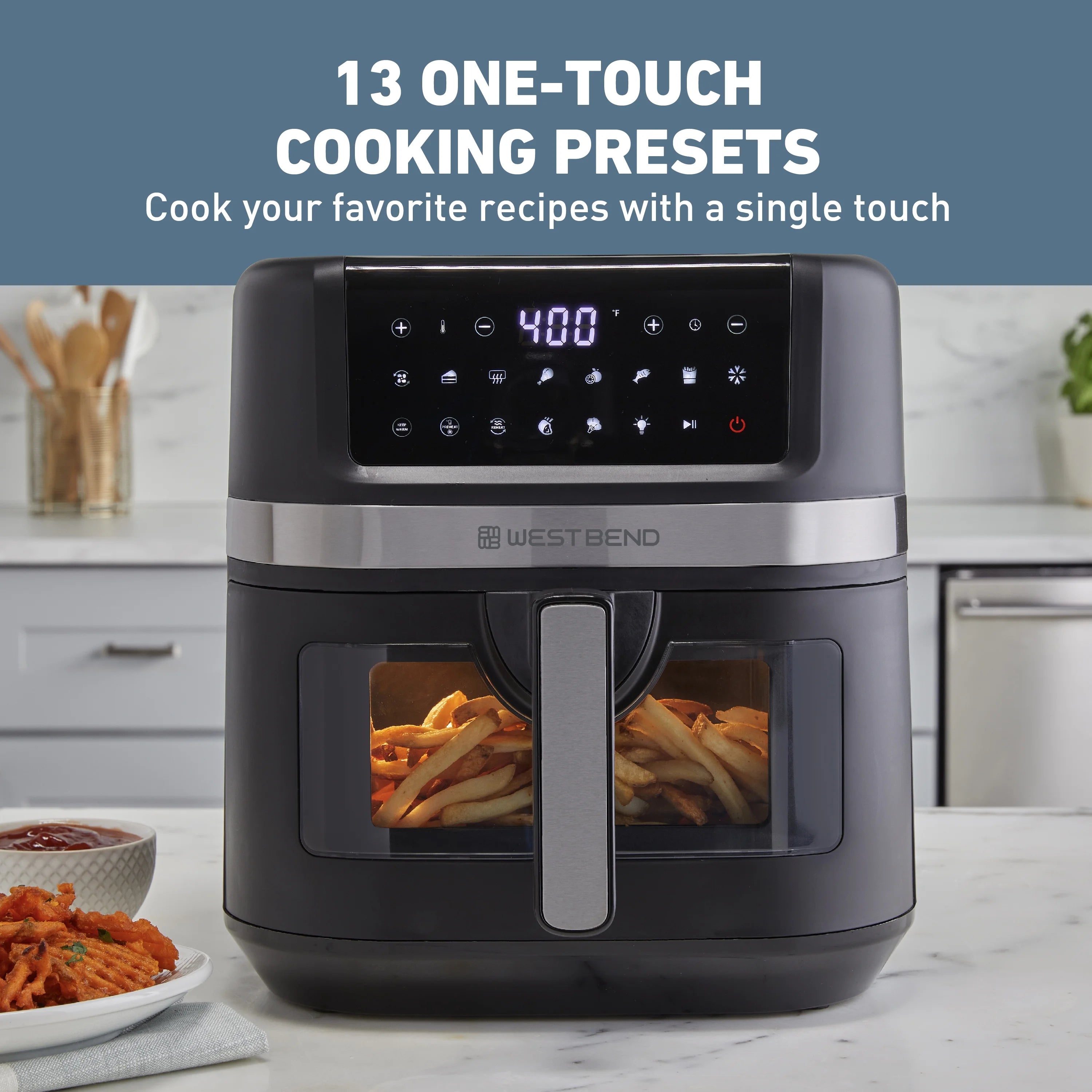 7QT Air Fryer with 13 One-Touch Presets, Black I88442