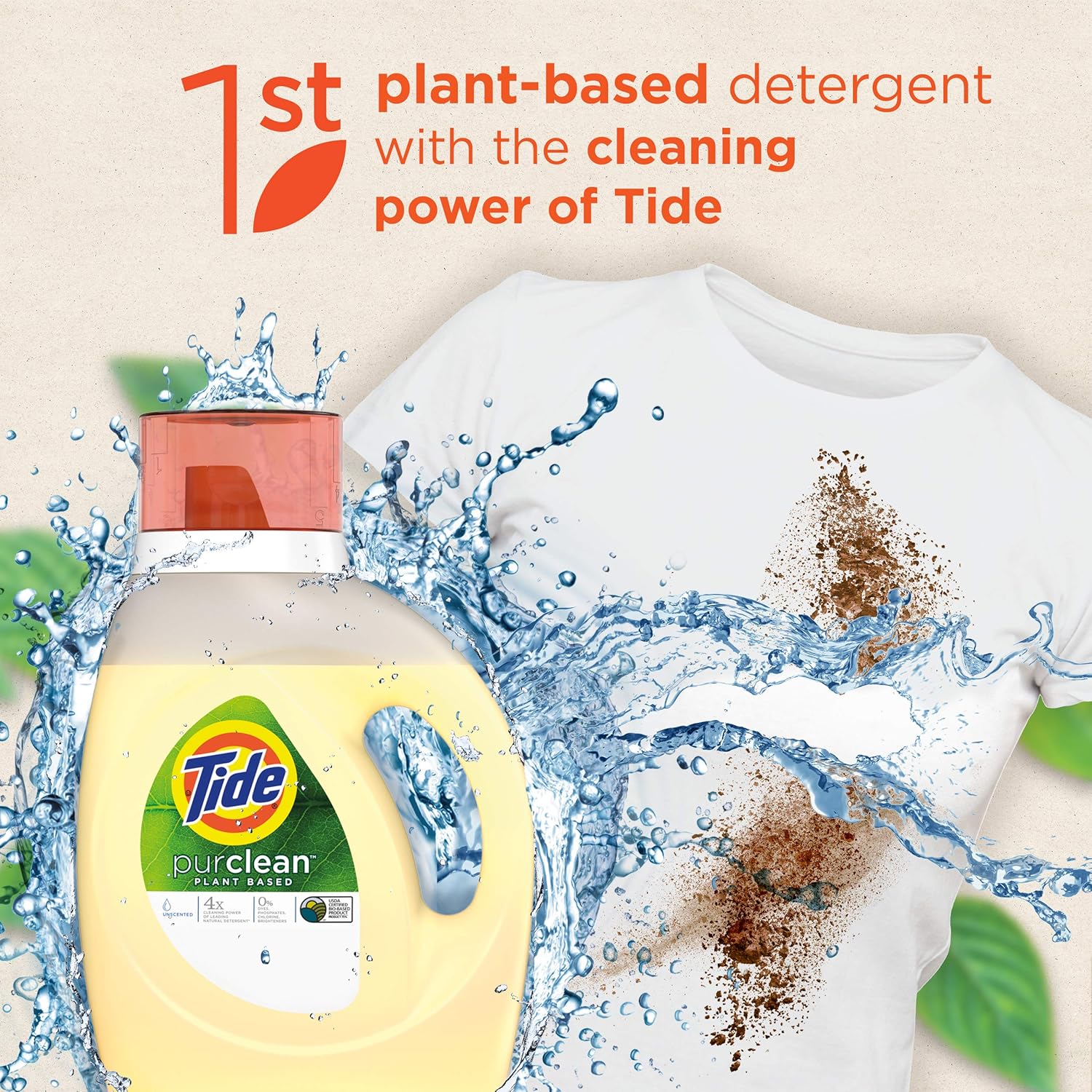 Plant-based Liquid Laundry Detergent, Unscented, 69 fl oz U965935