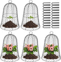 Coloch 5 Pack Garden Chicken Wire Cloche, 16x 13 Inches Black Dome Plant Protector Cover Strong Metal Garden Cloches Protecting Plants and Seedling from Animals