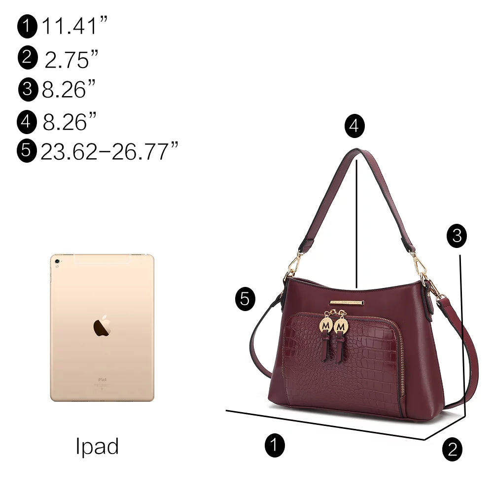 Vegan Leather Women's Hobo Bag Crossbody Purse Handbag J7640