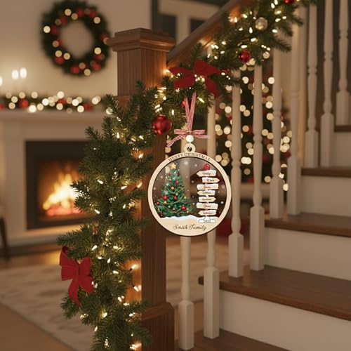Personalized Christmas Wooden Ornaments with Family Names G463