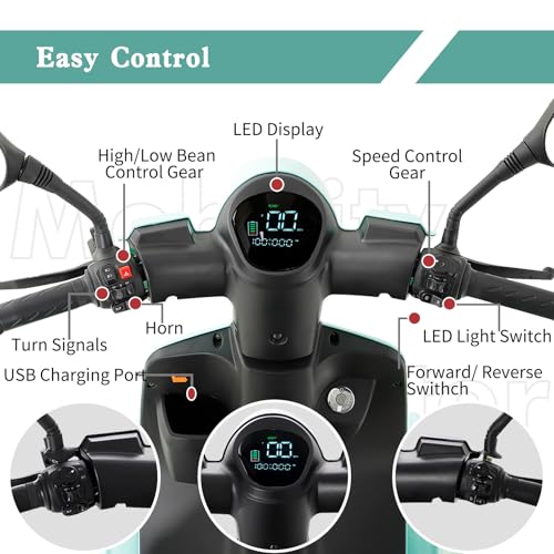 4 Wheel Mobility Scooter for Adults, 800W Heavy Duty, All Terrain with Seat K744
