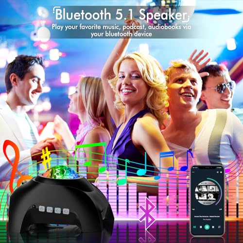 Galaxy Projector with Bluetooth Speaker and White Noise for Bedroom P99664