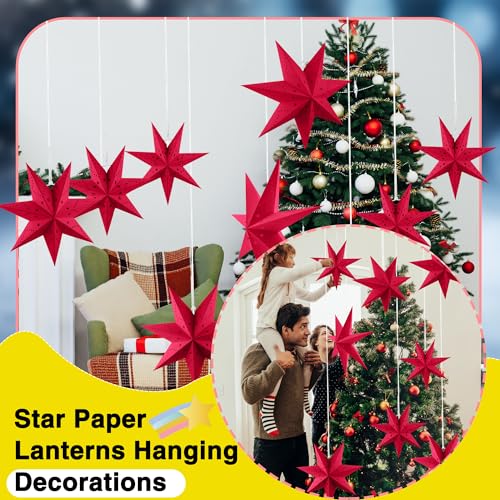 7 Pack 3D Paper Star Lanterns for Christmas Party Home Decor K723333
