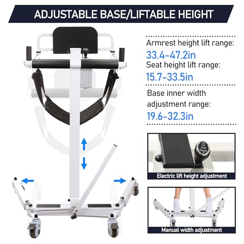Patient Lift Transfer Chair for Home, Bathroom, Bedside, Shower, and Car R3263