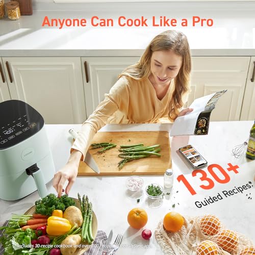 Compact 5QT Air Fryer with Glass Panel and Dishwasher-Safe Basket B429