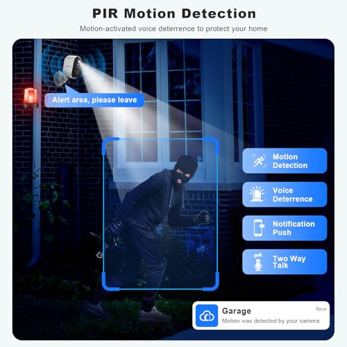 Wireless Security Cameras 2K Battery Powered, Indoor Outdoor WiFi with AI Motion Detection, 2 Cameras R873