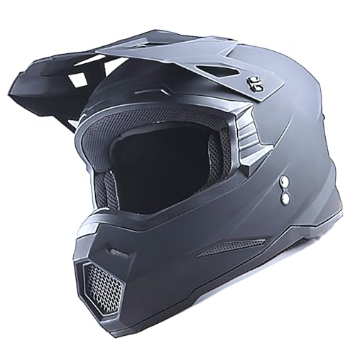 Adult Motocross Helmet Full Face Racing Style Matt Black D9788