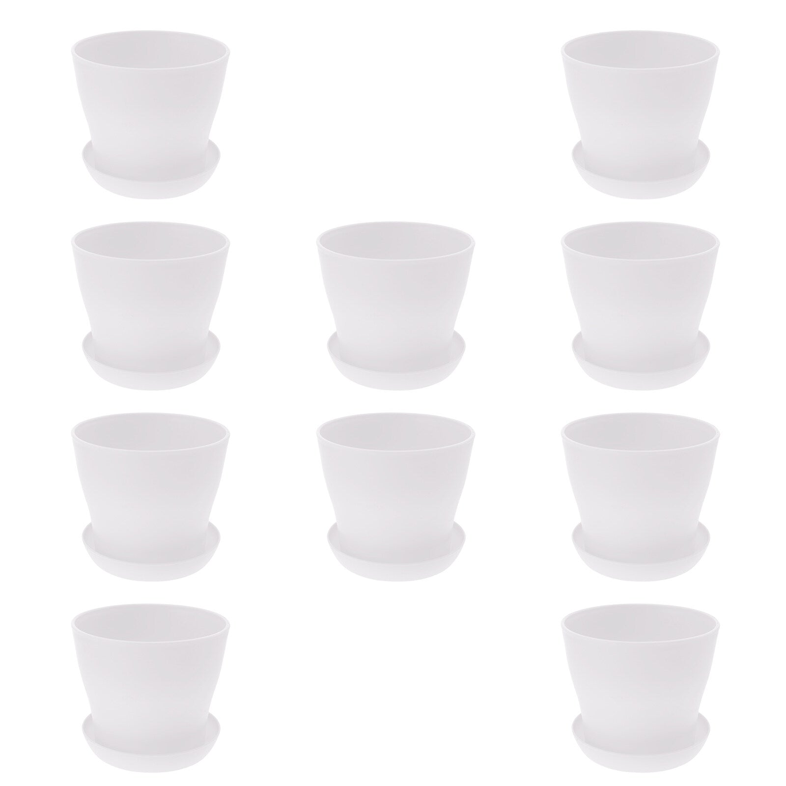 10 Pcs Flowerpot Flower Planting Pot Walkway Flower Pot 10.00X10.00X8.50CM White
