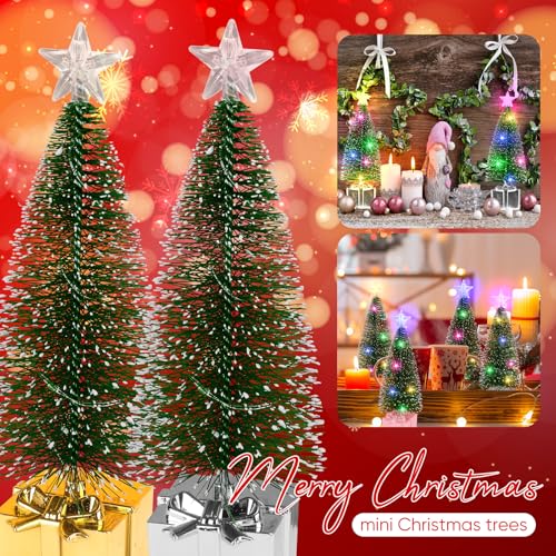Mini Christmas Tree with Lights, 4 Pack Tabletop LED Decor X725022