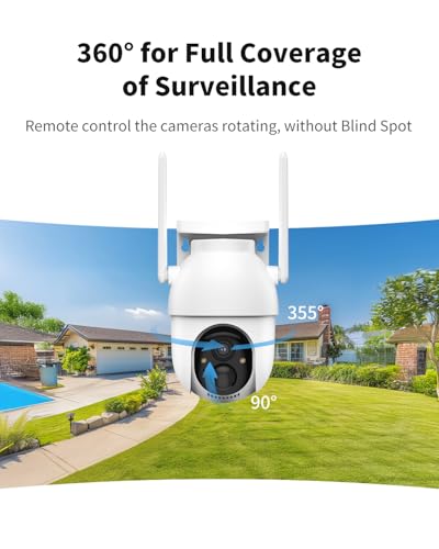 Wireless Outdoor Security Cameras 2 Cam Kit, Solar Powered, 360° View, 2K Night Vision N1071