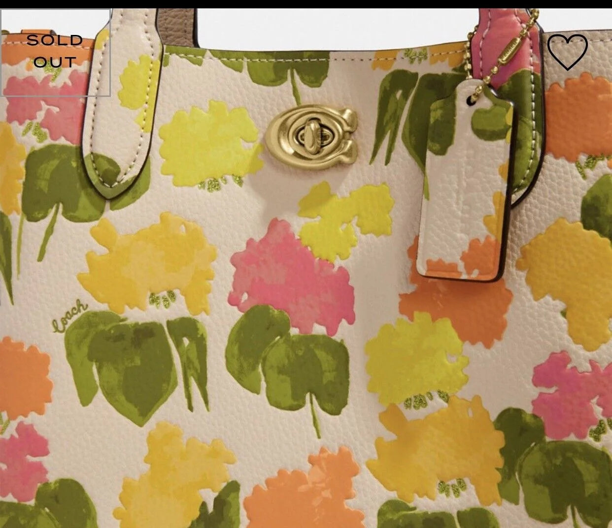 Floral Printed Leather Tote 24 V807416