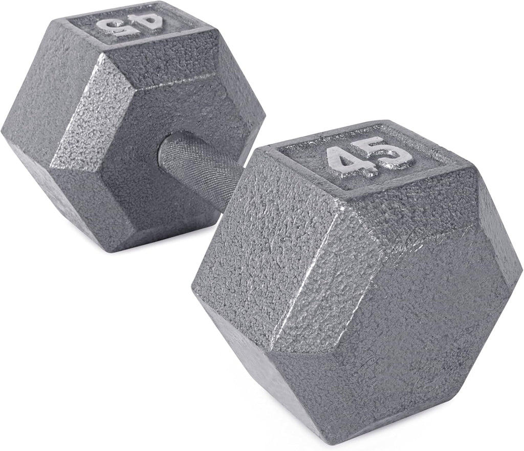 CAP Barbell Cast Iron Hex Dumbbell, Single, 45 lb