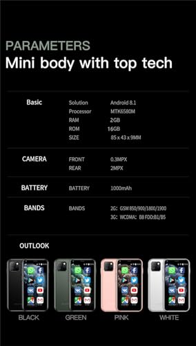 Mini Phone 2.5 Inch Unlocked 3G Smartphone for Kids J81775