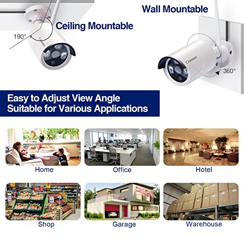 Expandable Wireless Security Camera System with 10.1" Monitor, 4 Cameras, Night Vision L602170