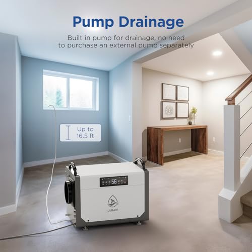 Crawl Space Dehumidifier with Pump for Basement, Drain Hose, 24 Timer H3267