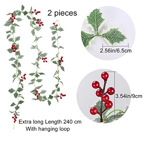 6.6 ft Christmas Garland with Faux Cedar and Glitter Berry P303