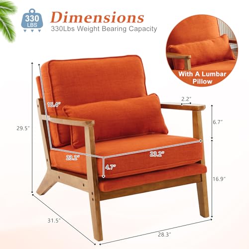 Solid Wood Accent Chair with Pillow, Set of 2, Navy Blue R49005