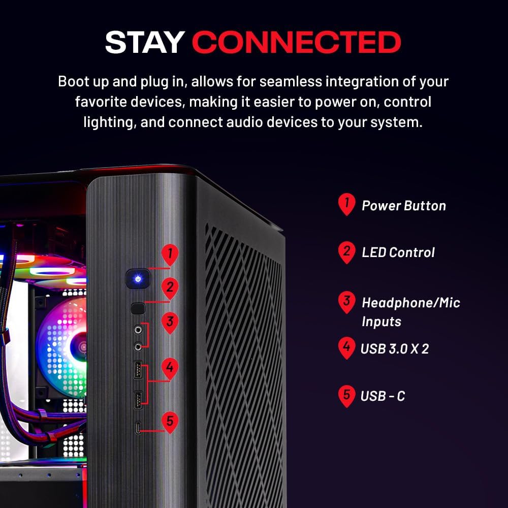 Gaming PC Desktop, Ryzen 7 7700X, RTX 4070 Ti Super, 32GB RAM, 1TB SSD Z9059