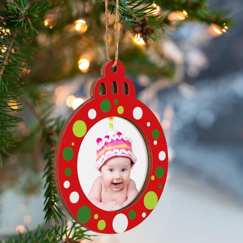 24 Pcs Christmas Photo Ornament Frames for Baby First Christmas Tree Keepsake K3591