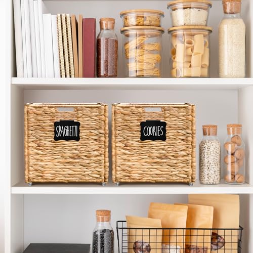 Wicker Cube Storage Baskets with Handles, Set of 4, 12x12x12 Inch G282683