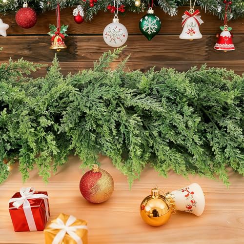 Real Touch Cedar Garland 9 ft for Mantle, Table, Stairs, Doorframe H3682