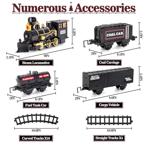 Train Set with Steam, Lights and Sounds for Kids I390
