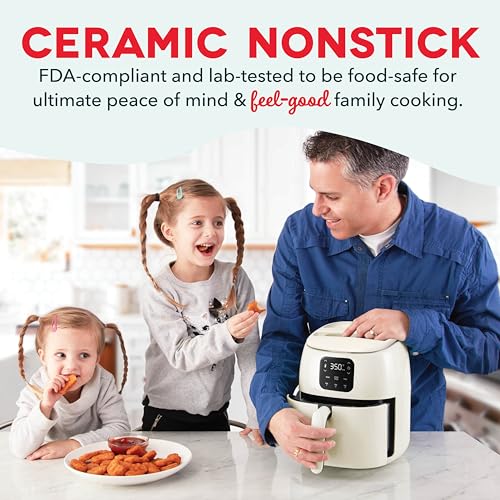 Electric Air Fryer Oven, 2.6 Qt., Grey, Compact Digital, Auto Shut Off S650981