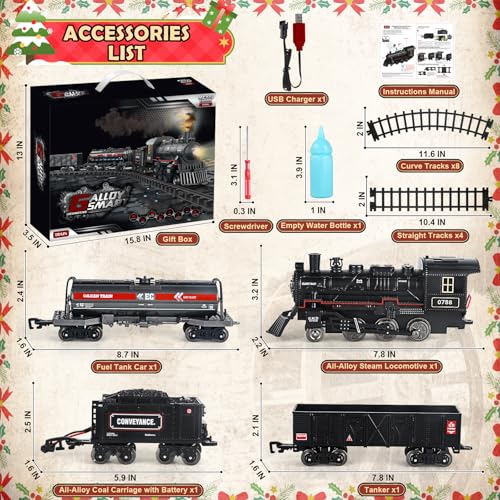 Remote Control Train Set with Lights and Sounds for Kids U122