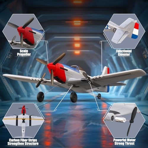 RC Plane 3 Channel Remote Control Airplane Fighter Toy, 2.4GHz 6-axis Gyro, Easy to Fly for Adults Kids Beginners B2466