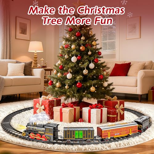 Electric Train Set for Kids with Smoke, Light and Sound, DIY Tracks L560