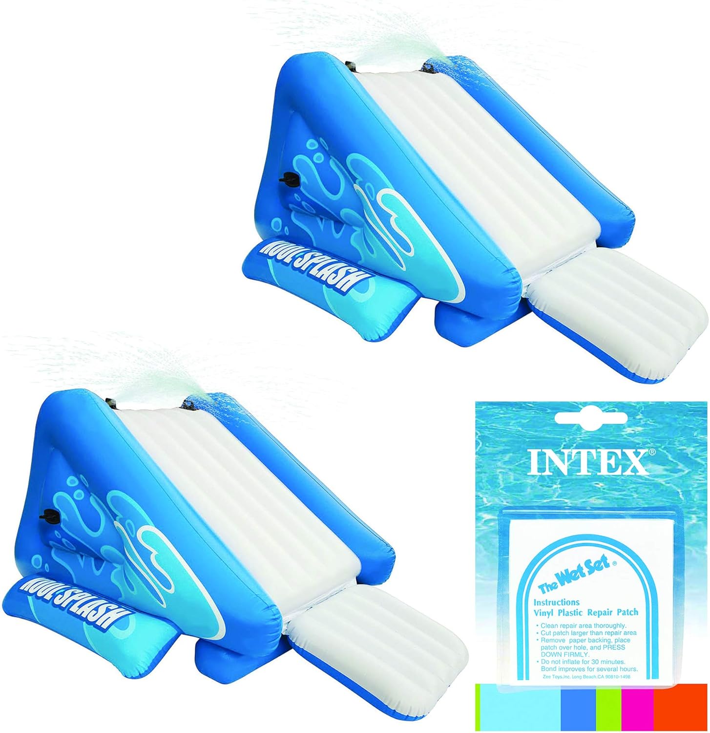 Intex Kool Splash Durable Vinyl Inflatable Play Center Swimming Pool Water Slide with Built in Sprayers for Kids and Adults, Age 6 and Up, Blue