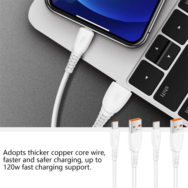 USB to Type C/Micro USB Data Cable, 6A Quick Charging F57423