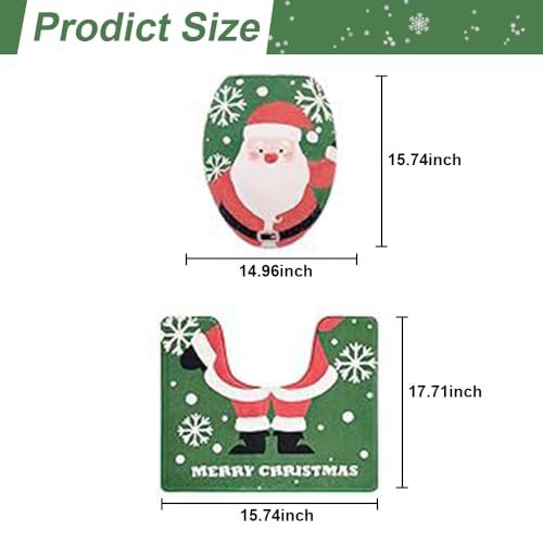 Christmas Bathroom Rugs with Toilet Seat Cover Non Slip U Shaped S66242